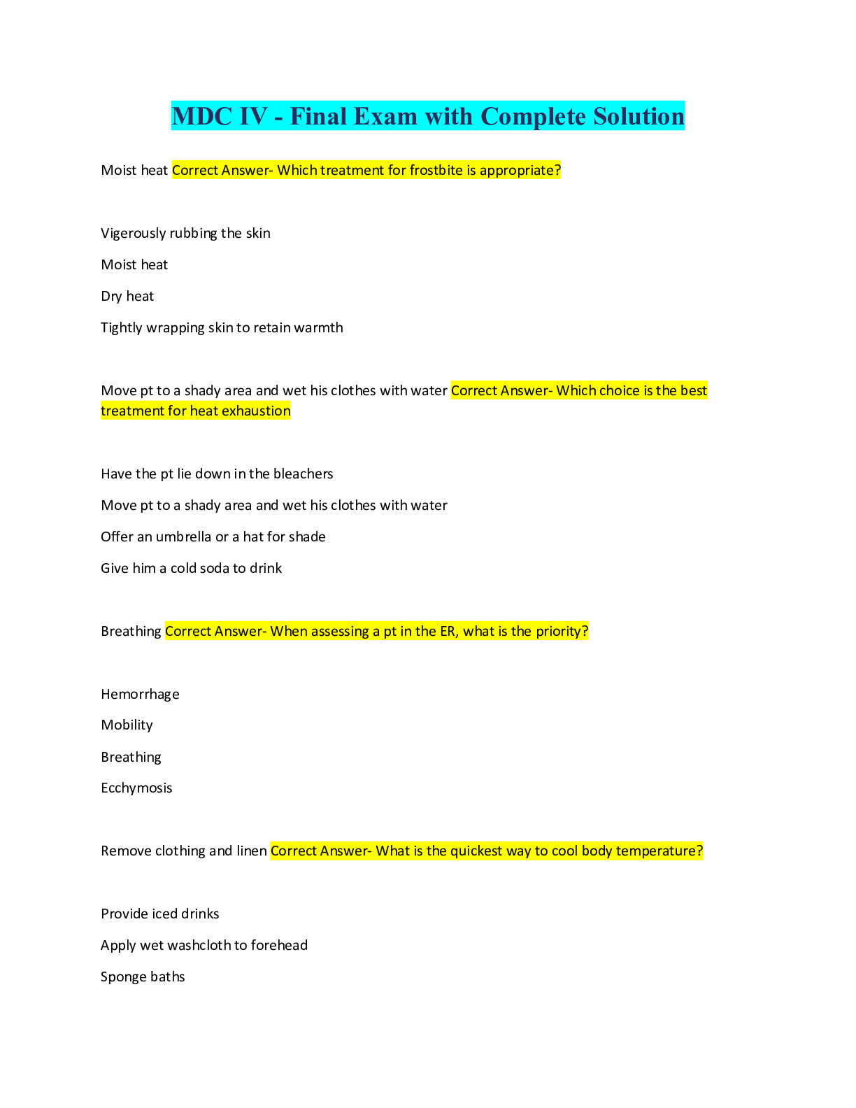 Preview image for MDC IV - Final Exam with Complete Solution
